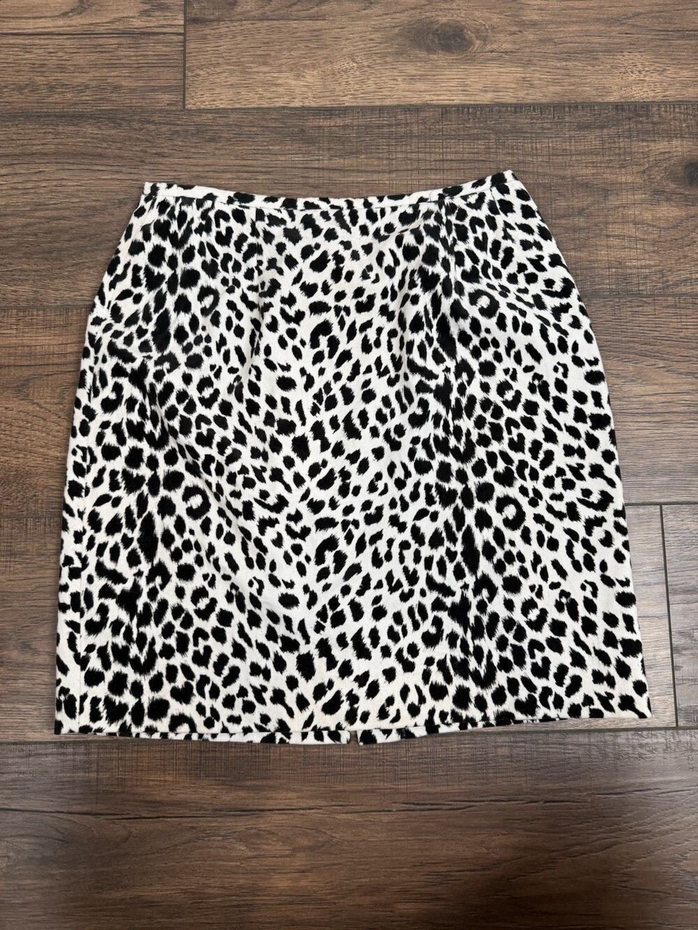 Vintage 90s Leopard Print Mini Skirt Made in USA Sz 8 100% Cotton New Frontier
